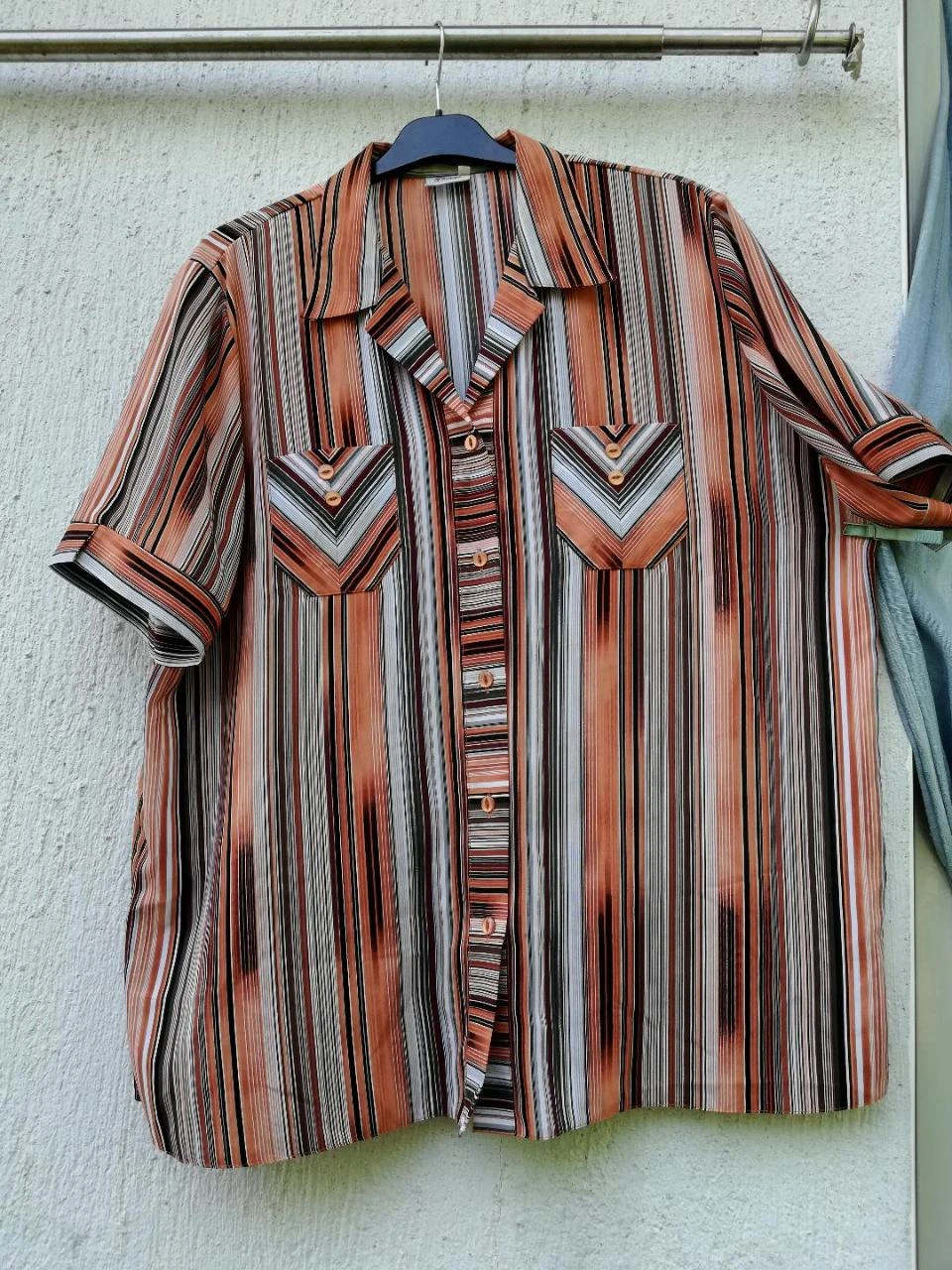 Vloeiende gestreepte tuniek/hemd Oranje/Bruin/Wit/Grijs maat XXL – photo 9